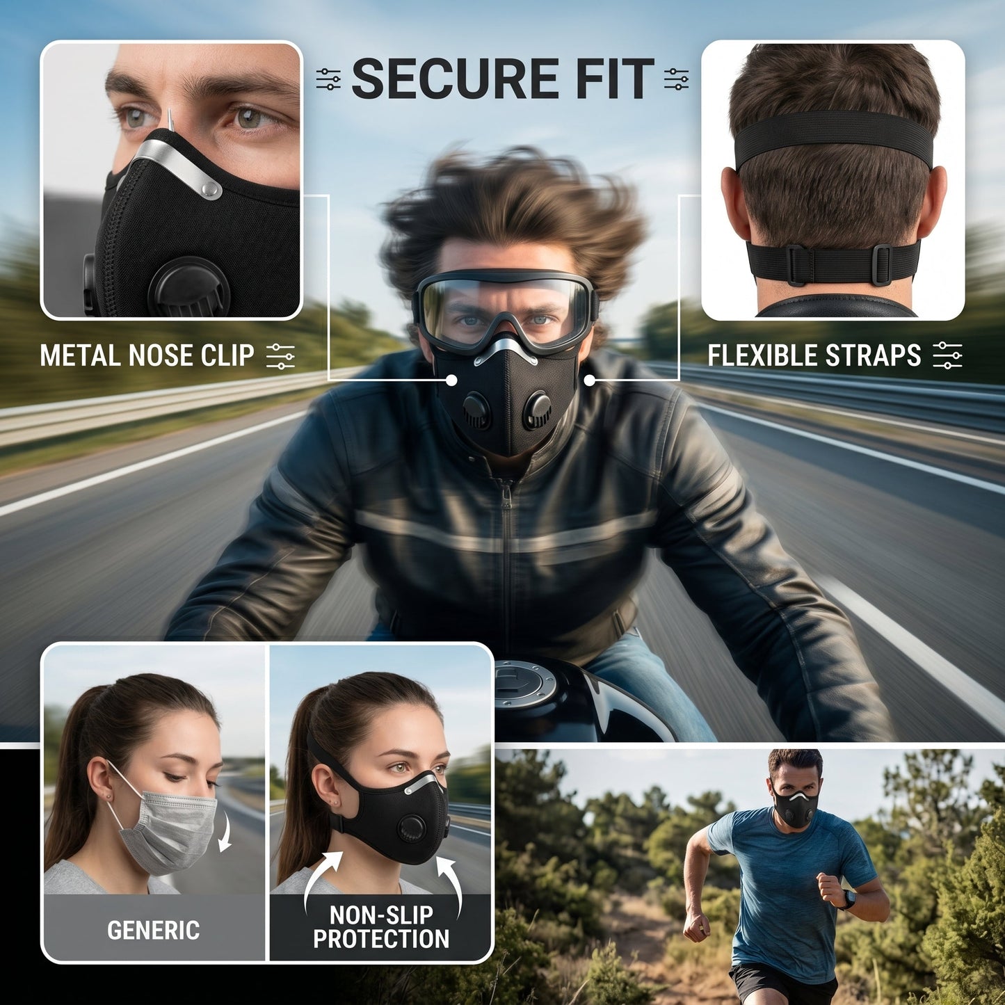 🌬️ Carbon Filter Breathable Dust Mask