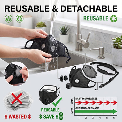 🌬️ Carbon Filter Breathable Dust Mask