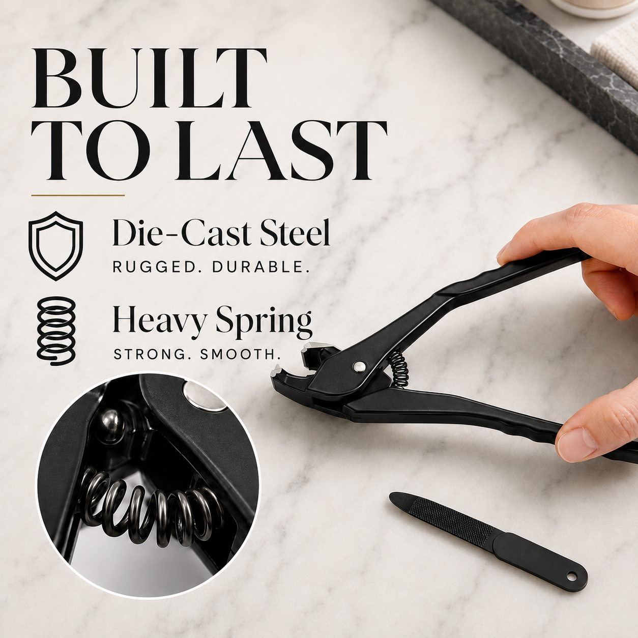 Heavy Duty Curved Tip Toenail Clipper - Long Handle Ergonomic Design for Thick Nails & Seniors