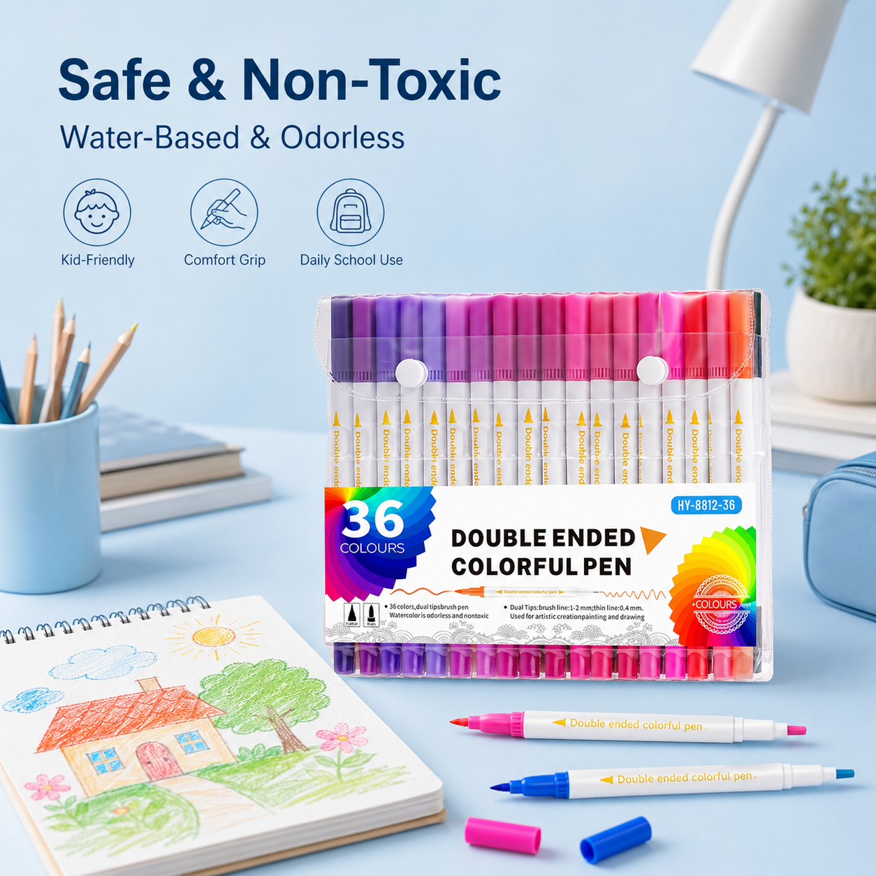 Double-Ended Multi-Functional Watercolor Pen