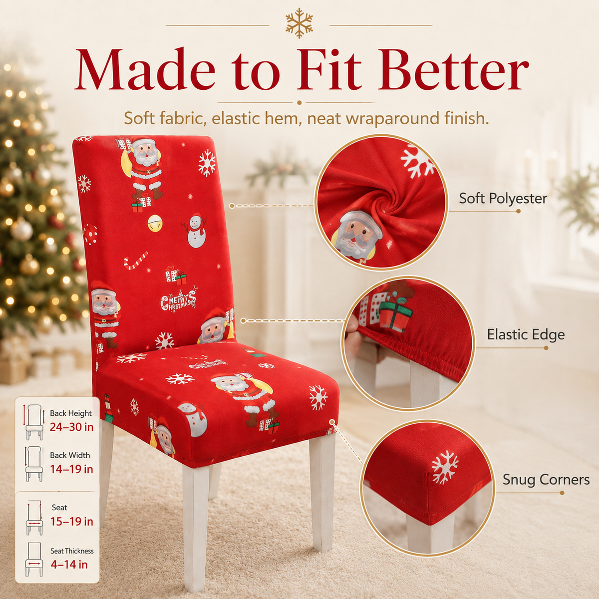 🎄Christmas Stretch Dining Chair Cover | Holiday Decor