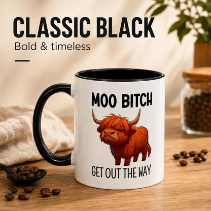 Funny Highland Cow Coffee Mug – 11 oz Ceramic Novelty Tea Cup