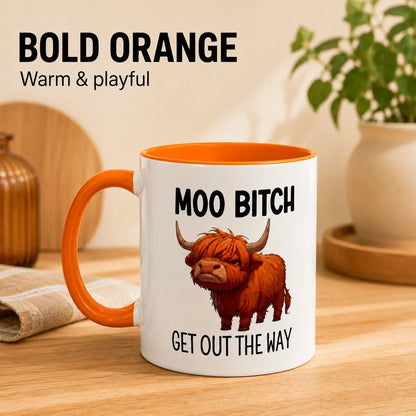 Funny Highland Cow Coffee Mug – 11 oz Ceramic Novelty Tea Cup