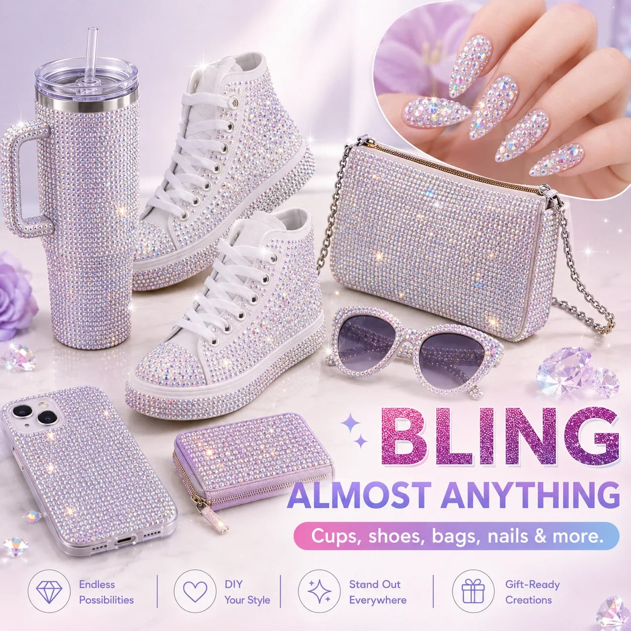 Rhinestone Bedazzling Kit – 40 Colors, Approx. 25K Pieces