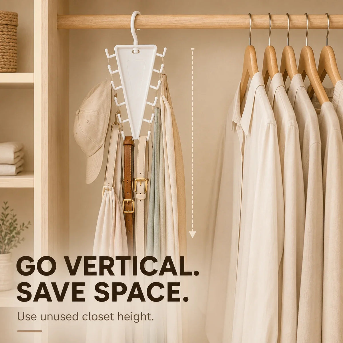 Vertical Closet Organizer Hanger for Accessories