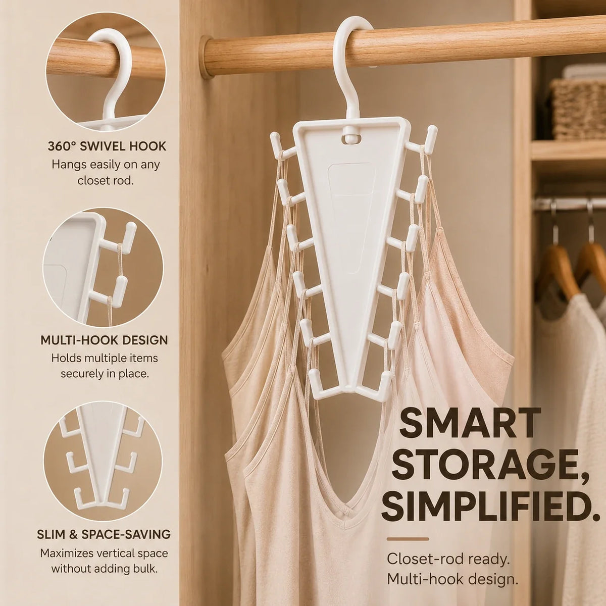 Vertical Closet Organizer Hanger for Accessories