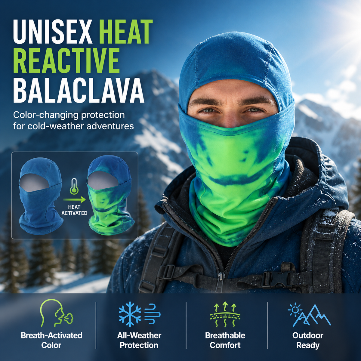 ❄️ Temperature-Sensitive Thermal Balaclava – Color-Changing Full Face Cover for Outdoor Sports 🚴‍♂️🔥