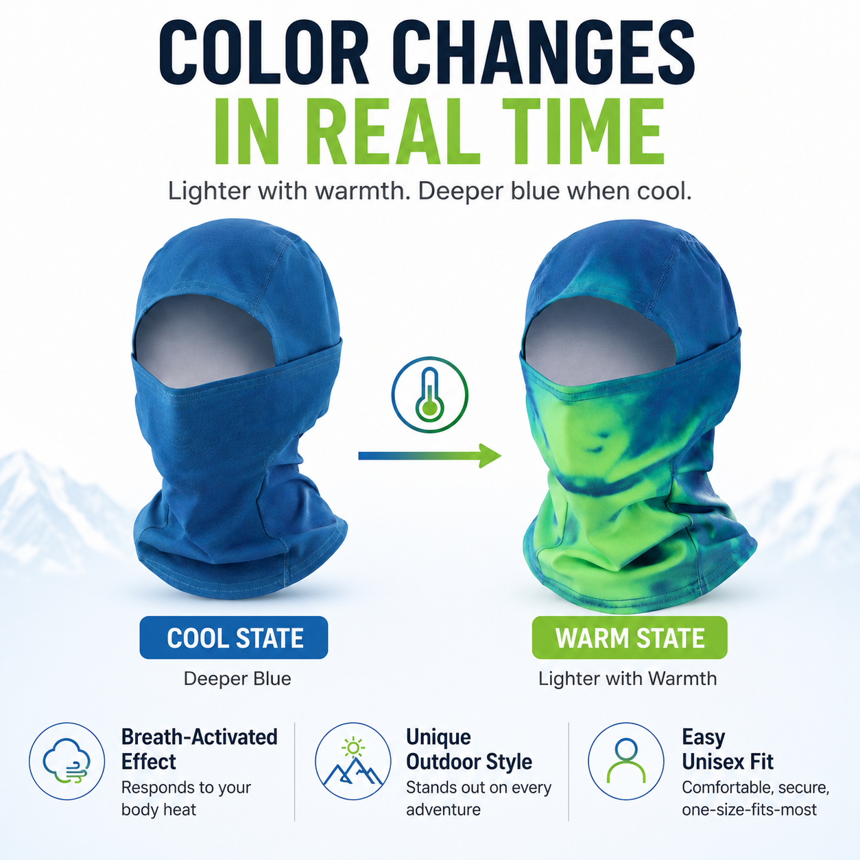 ❄️ Temperature-Sensitive Thermal Balaclava – Color-Changing Full Face Cover for Outdoor Sports 🚴‍♂️🔥