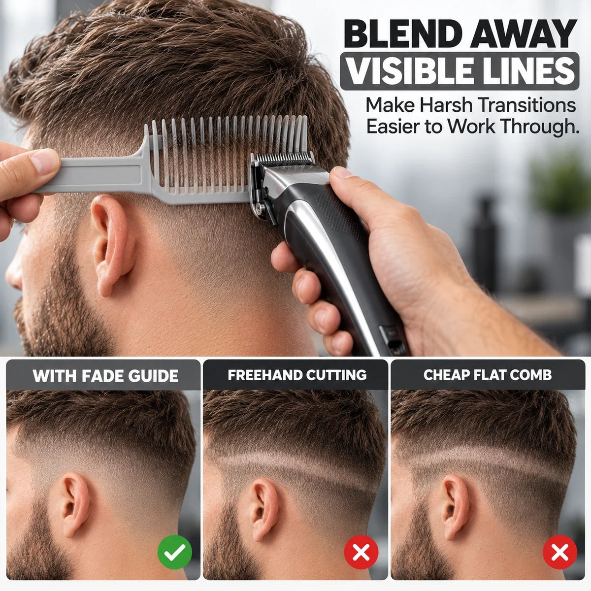 Fade Guide & Blending Kit for DIY Haircuts | 4-Piece