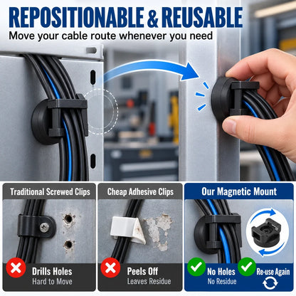 25 LBS Magnetic Cable Mounts for Steel Cable Routing