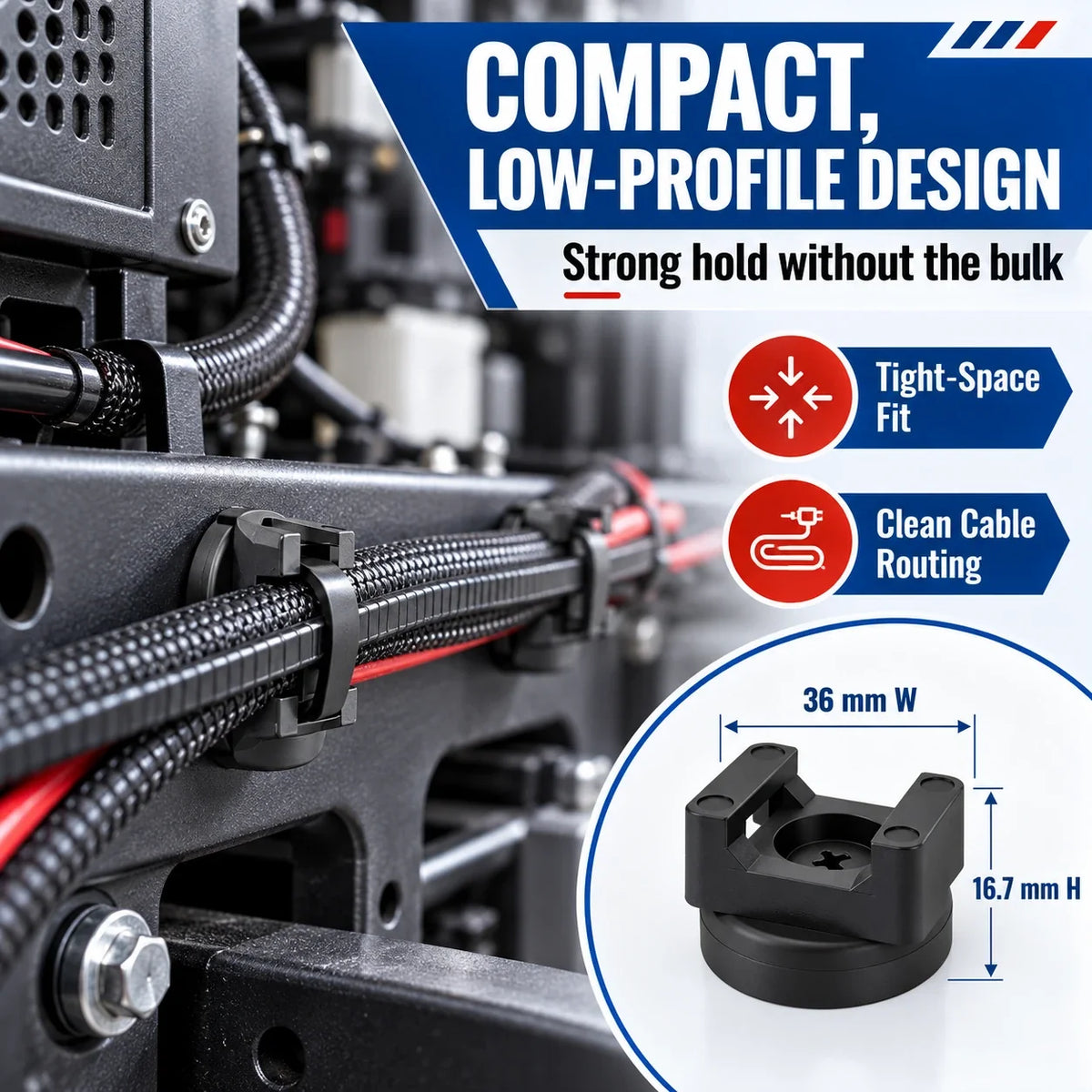25 LBS Magnetic Cable Mounts for Steel Cable Routing