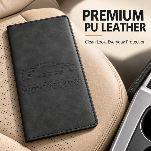 PU Leather Car Document Holder for Glove Box Storage