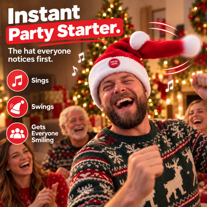 Singing & Dancing Santa Hat — Animated Christmas Party Hat🎅
