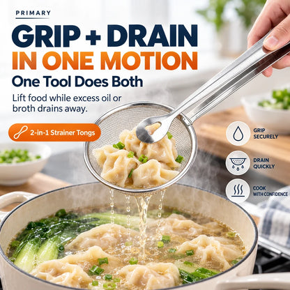 Grip. Drain. Serve. With One Tool.