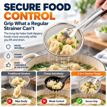 Grip. Drain. Serve. With One Tool.