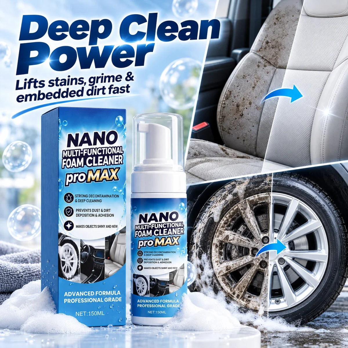 Nano Multi-Functional Foam Cleaner for Cars & Home