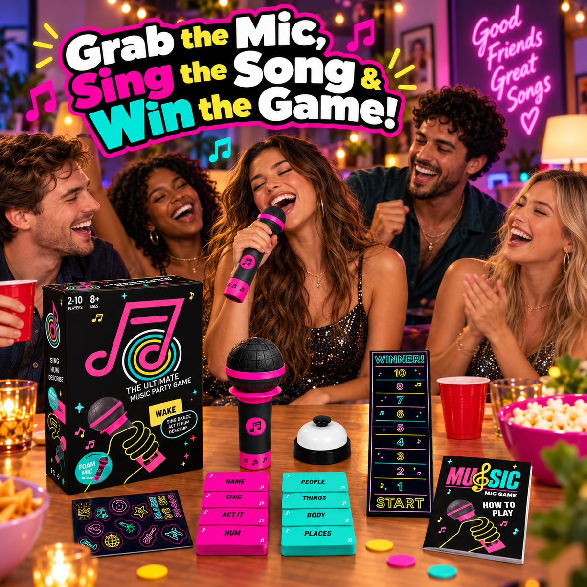 Ultimate Musical Party Game & Microphone Grab Set 🎤
