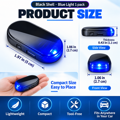 Solar-Powered Anti-Theft Car Alarm & Warning LED Light 🚨