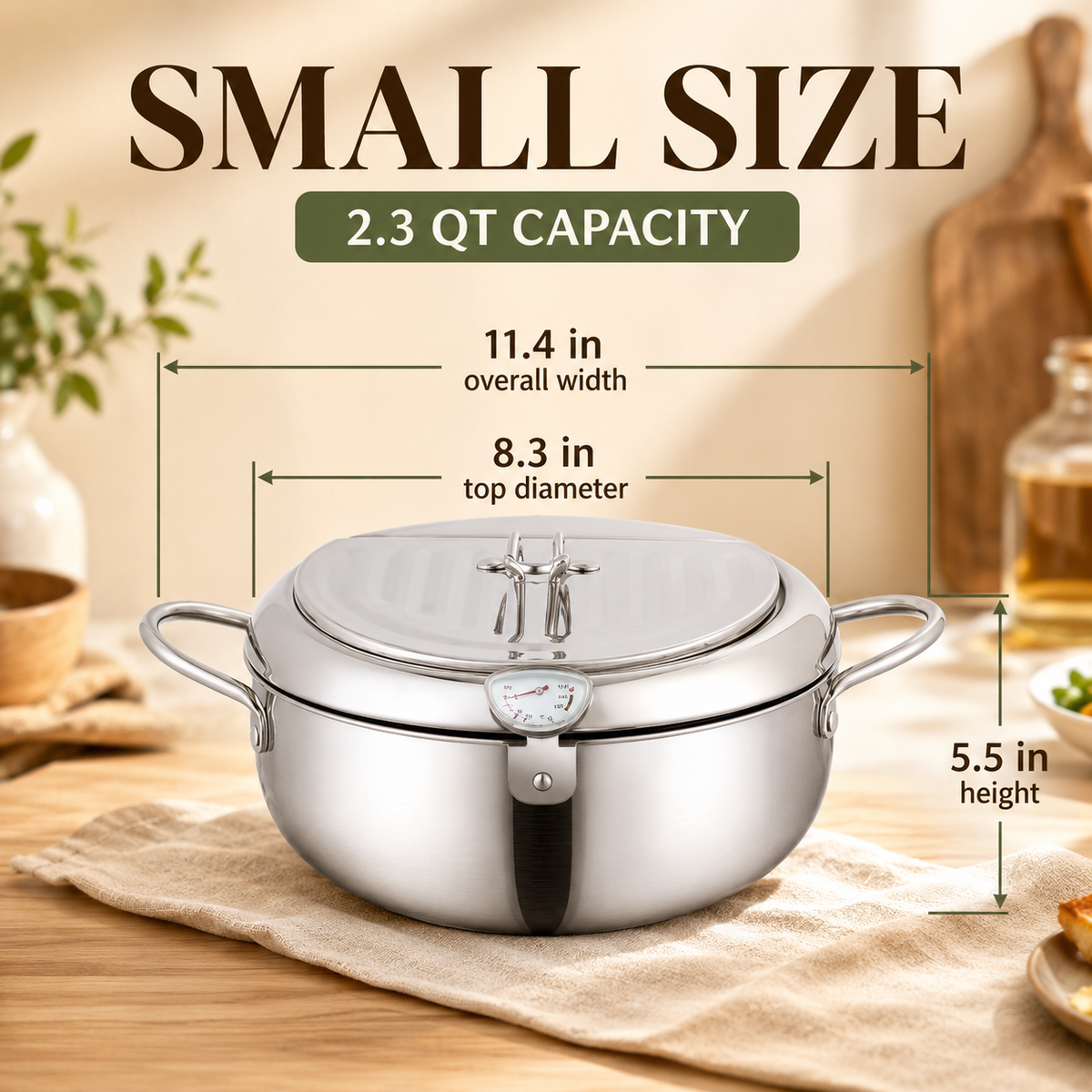Stainless Steel Deep Fryer with Oil Filter and Thermometer 🌡️