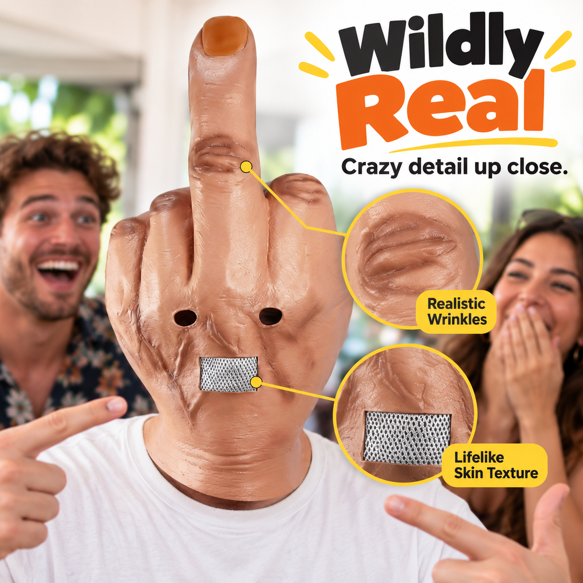 Hilarious Latex Middle Finger Gag Mask 🎭