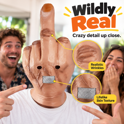 Hilarious Latex Middle Finger Gag Mask 🎭