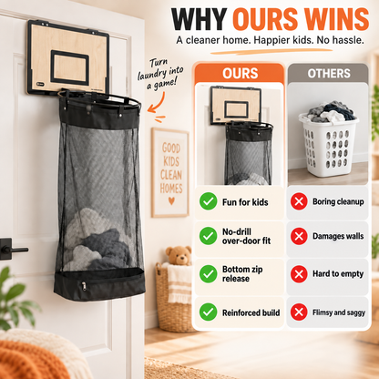 🏀 Slam Dunk Laundry Hamper: Turn Messy Rooms Into Fun!