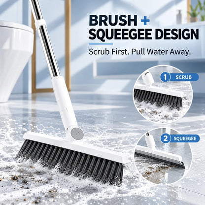 V-Shaped Grout Cleaning Brush with Squeegee & 180° Head
