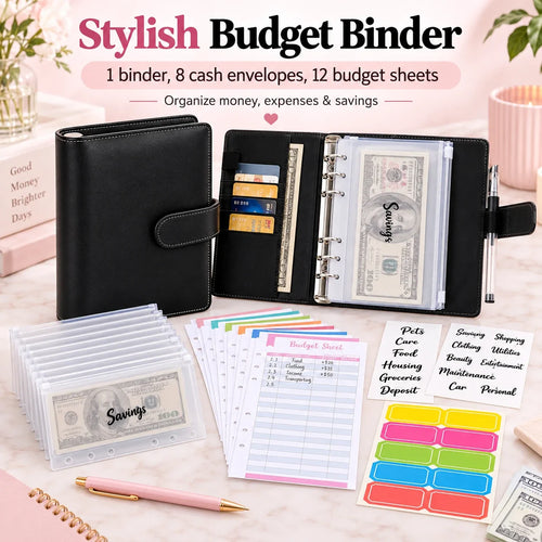 A6 Budget Binder with Cash Envelopes & Budget Sheets