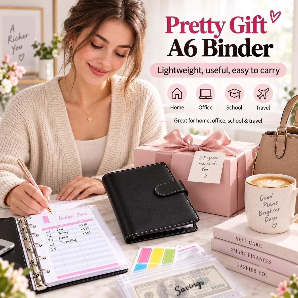 A6 Budget Binder with Cash Envelopes & Budget Sheets