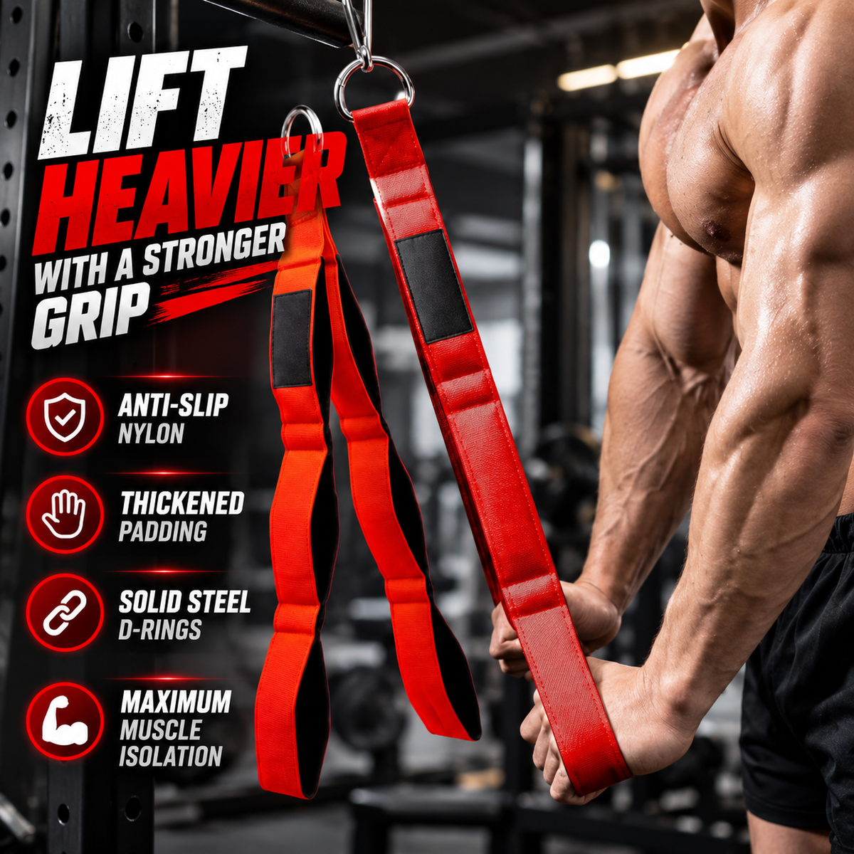 🔥 Heavy-Duty Triceps Rope Cable Attachment for Gym Workout 💪
