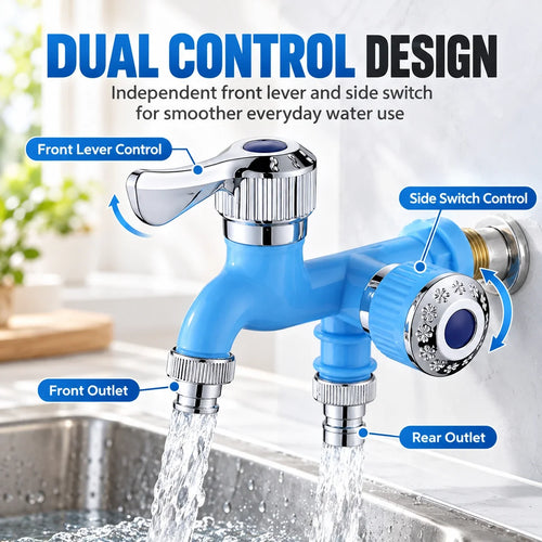 Dual Outlet Faucet with Independent Controls | 4 Colors