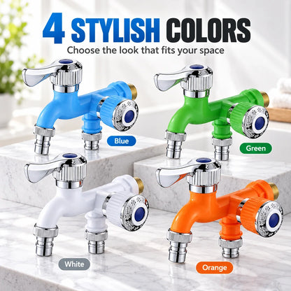 Dual Outlet Faucet with Independent Controls | 4 Colors