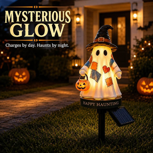 Solar Ghost Garden Stake Lights — Outdoor Halloween Pathway Decor