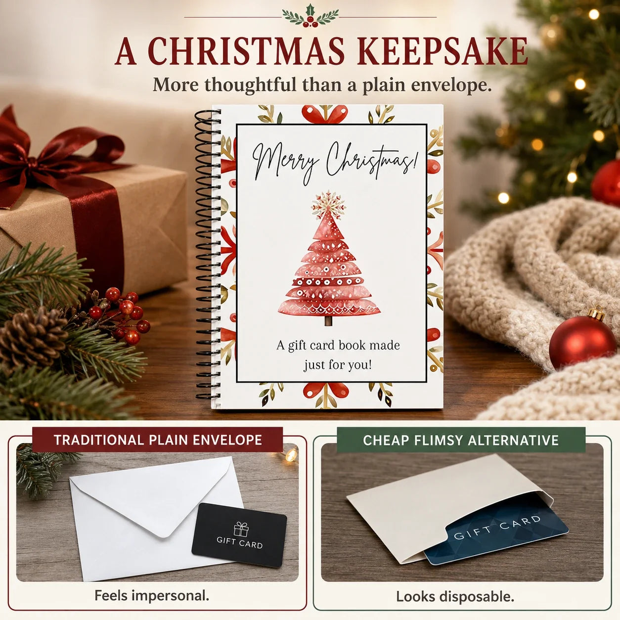 🎄 Christmas Gift Card Book – Personalized Holiday Gift