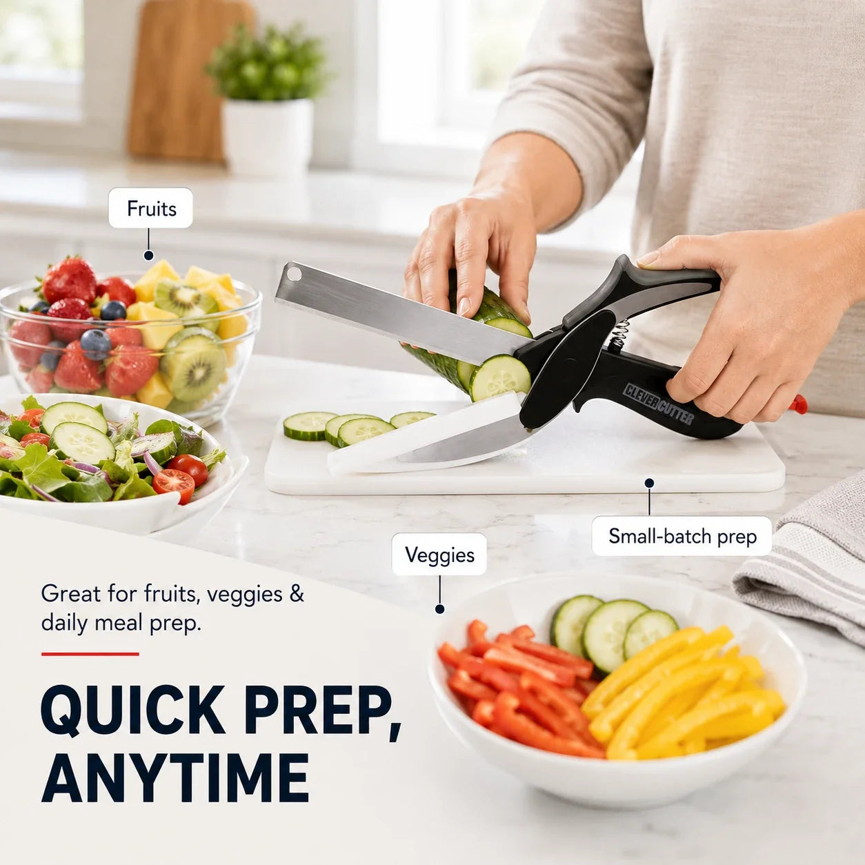 Clever Cutter 2-in-1 Knife & Food Chopper