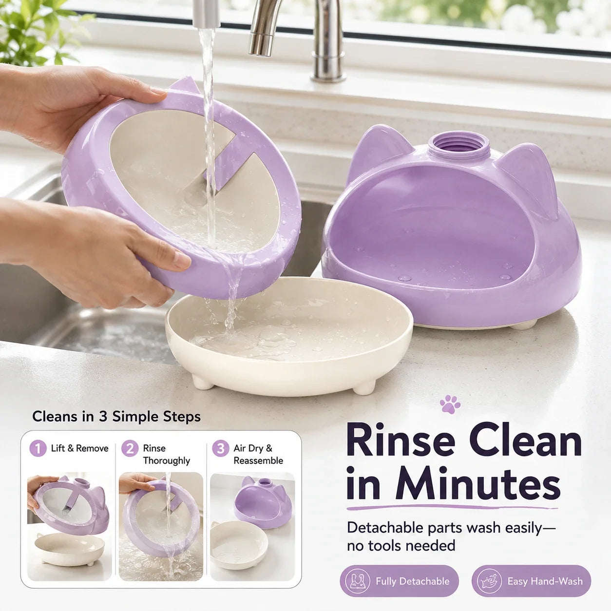 Cat Shape Gravity Water Dispenser | Auto-Refill Pet Bowl