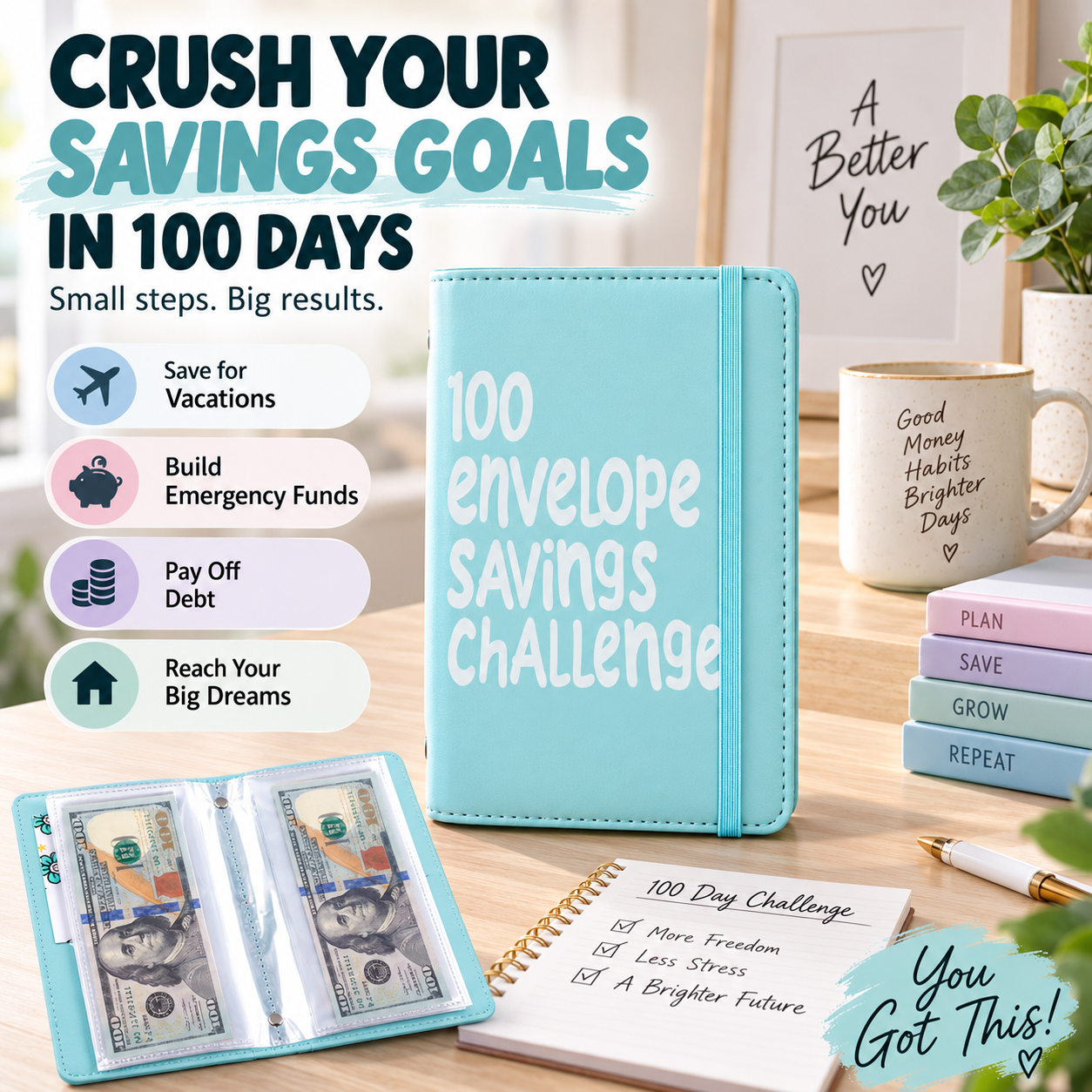 🔥💸100 Envelope Saving Challenged Book