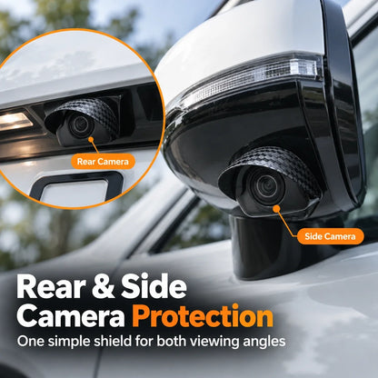 Car Camera Rain Shield – Rear & Side Lens Sun Visor Cover
