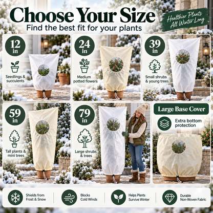 Winter Frost Protection Plant Cover with Zipper & Clear Window ❄️🌿