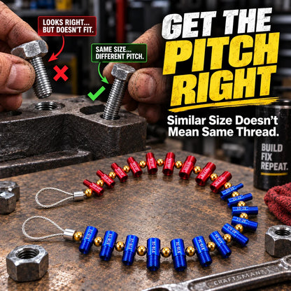 Metric & SAE Thread Checker for Bolts, Nuts & Holes
