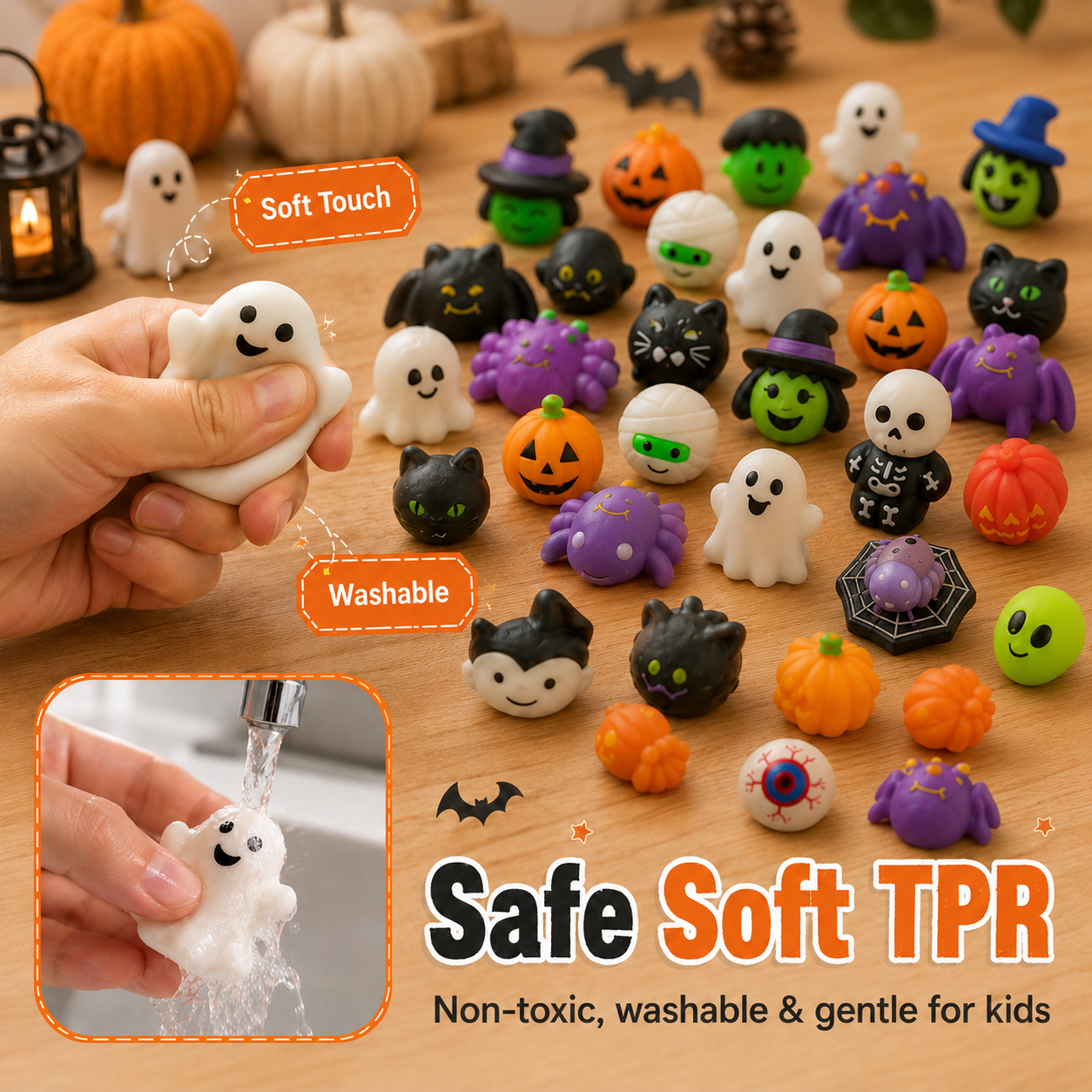 🎃 Halloween Mystery Pack - 24 Pcs Spooky Squishy Toys Set 👻