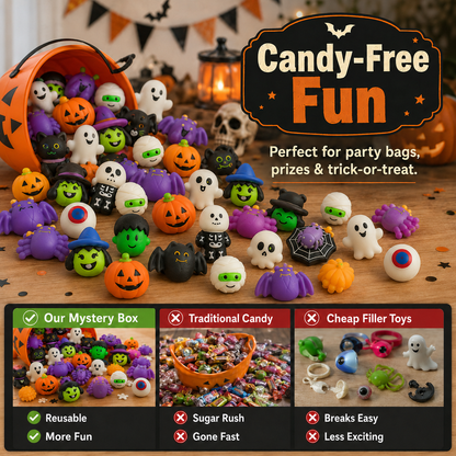 🎃 Halloween Mystery Pack - 24 Pcs Spooky Squishy Toys Set 👻