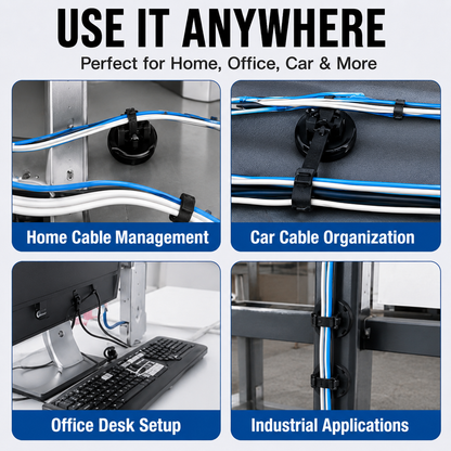 🧲 Heavy-Duty Magnetic Cable Mounts with Zip Tie Base