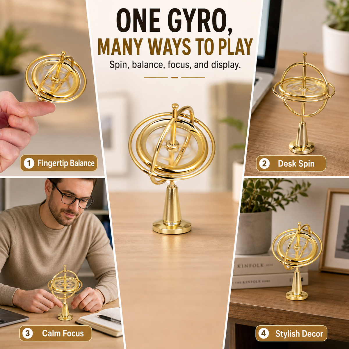 ✨ Kinetic Metal Fingertip Gyro | Balance, Focus, and Anxiety Relief