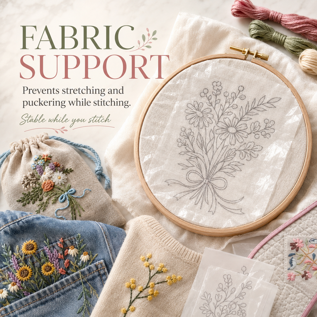 Printable Water-Soluble Sticky Embroidery Stabilizer🪡