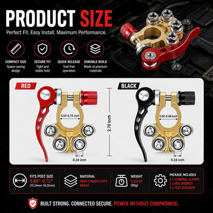 4-Post Quick Release Battery Clamps