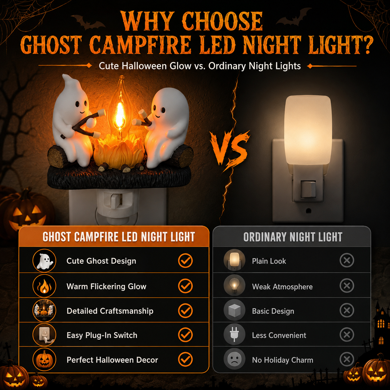 Ghost Campfire LED Night Light
