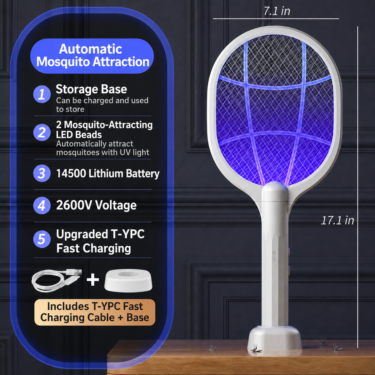 🎯 2-in-1 Electric Bug Zapper & Mosquito Swatter