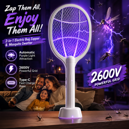 🎯 2-in-1 Electric Bug Zapper & Mosquito Swatter