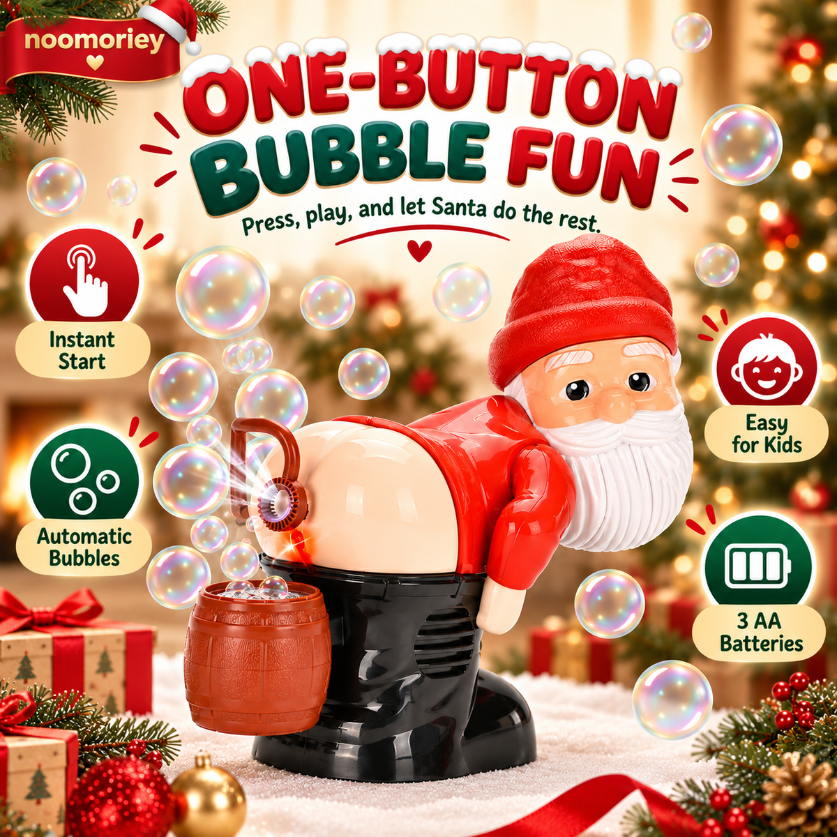 Funny Farting Character Bubble Blower Toy – Automated Novelty Bubble Maker 🫧🎅